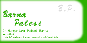 barna palcsi business card